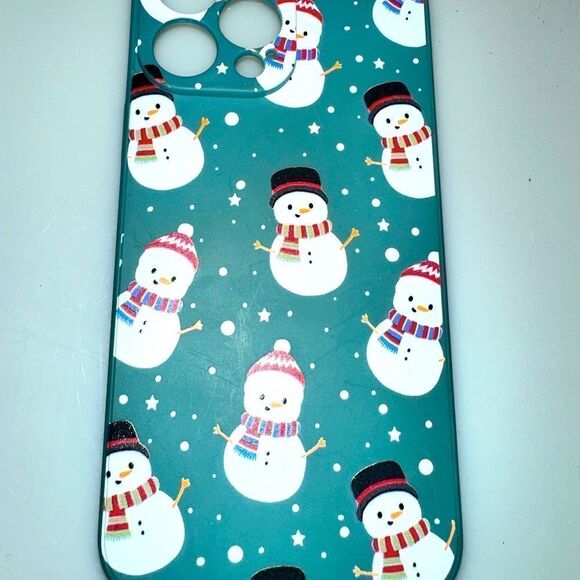IPHONE 13 pro max PHONE. ASE SNOWMEN - Picture 1 of 2